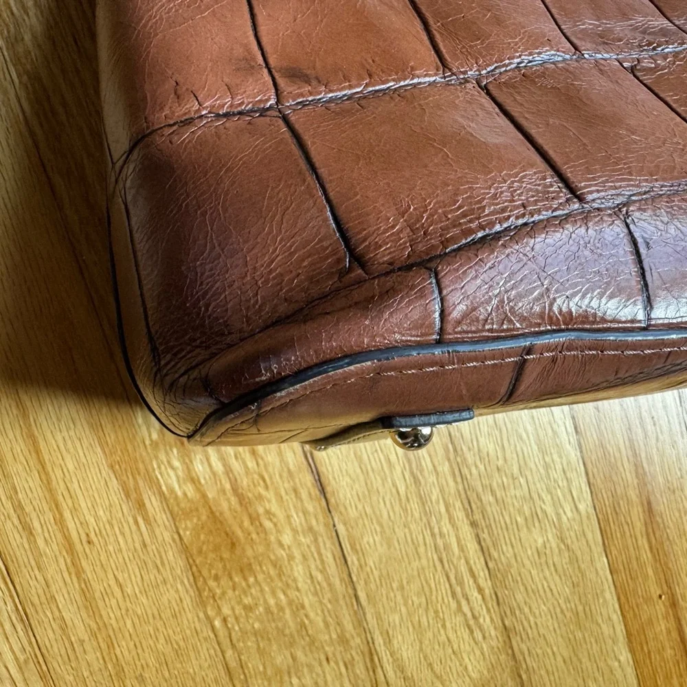 Dooney & Bourke Tan Croc-Embossed Hobo Bag